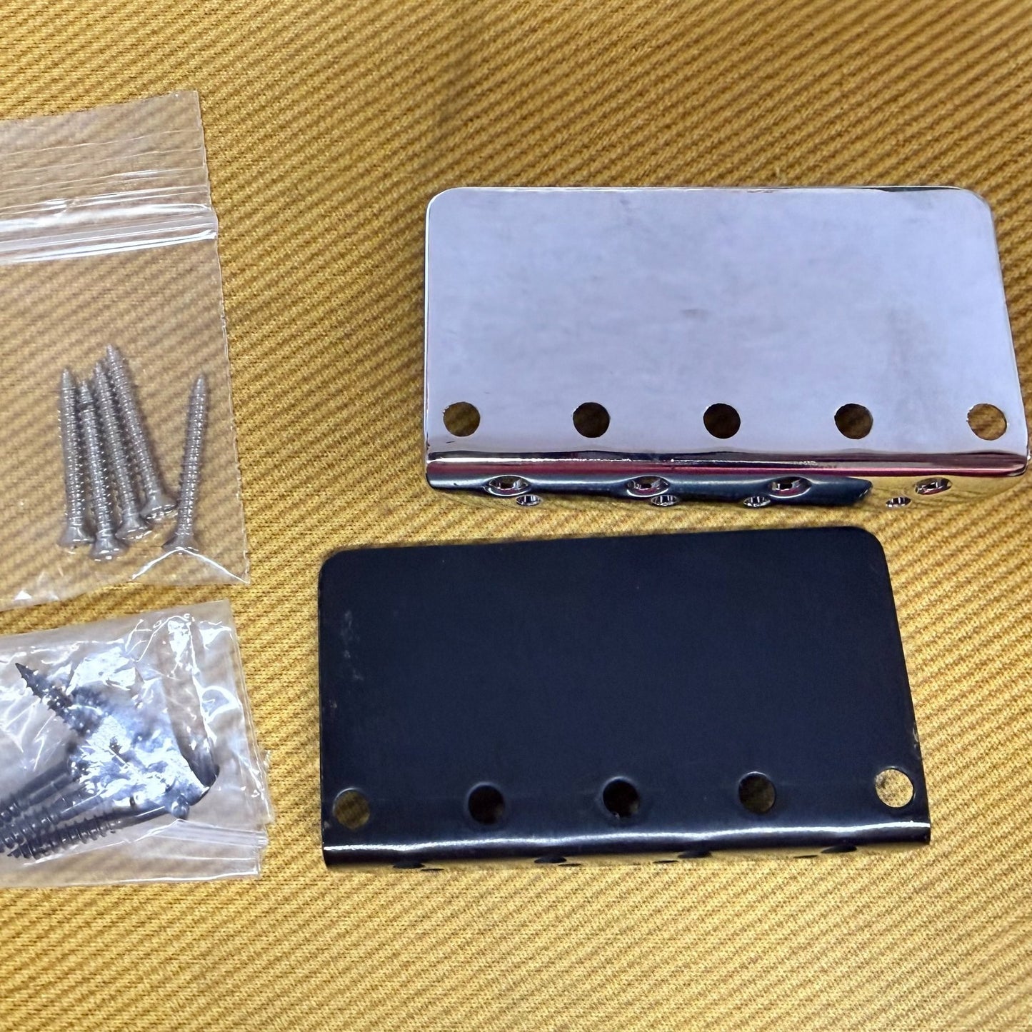 2 Standard 5 Hole Fender Bass P & Jazz Bridges Plates & Mounting Screws