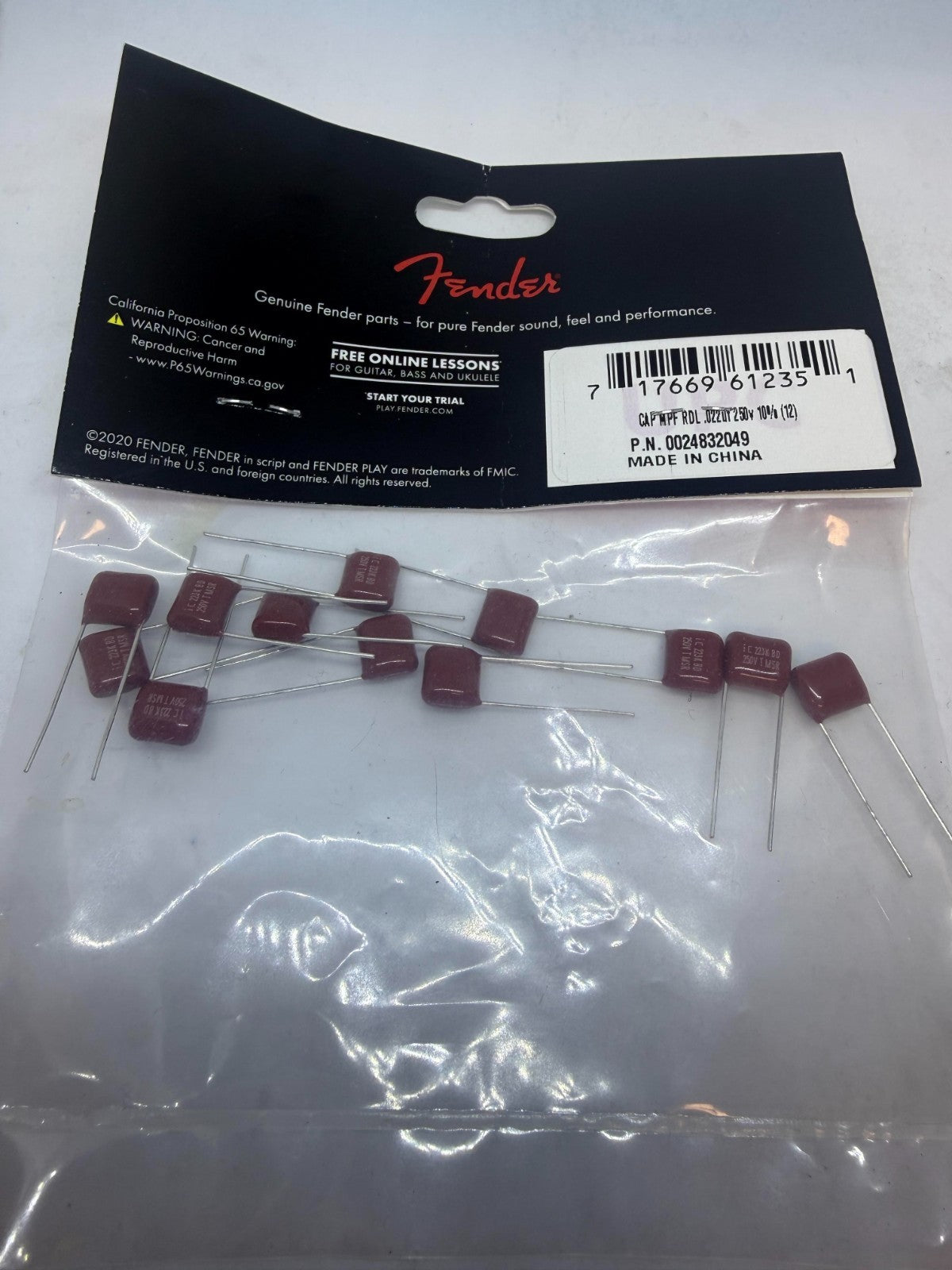 Genuine Fender .022uF 250V 10% Guitar Capacitors (12), 002-4832-049 22