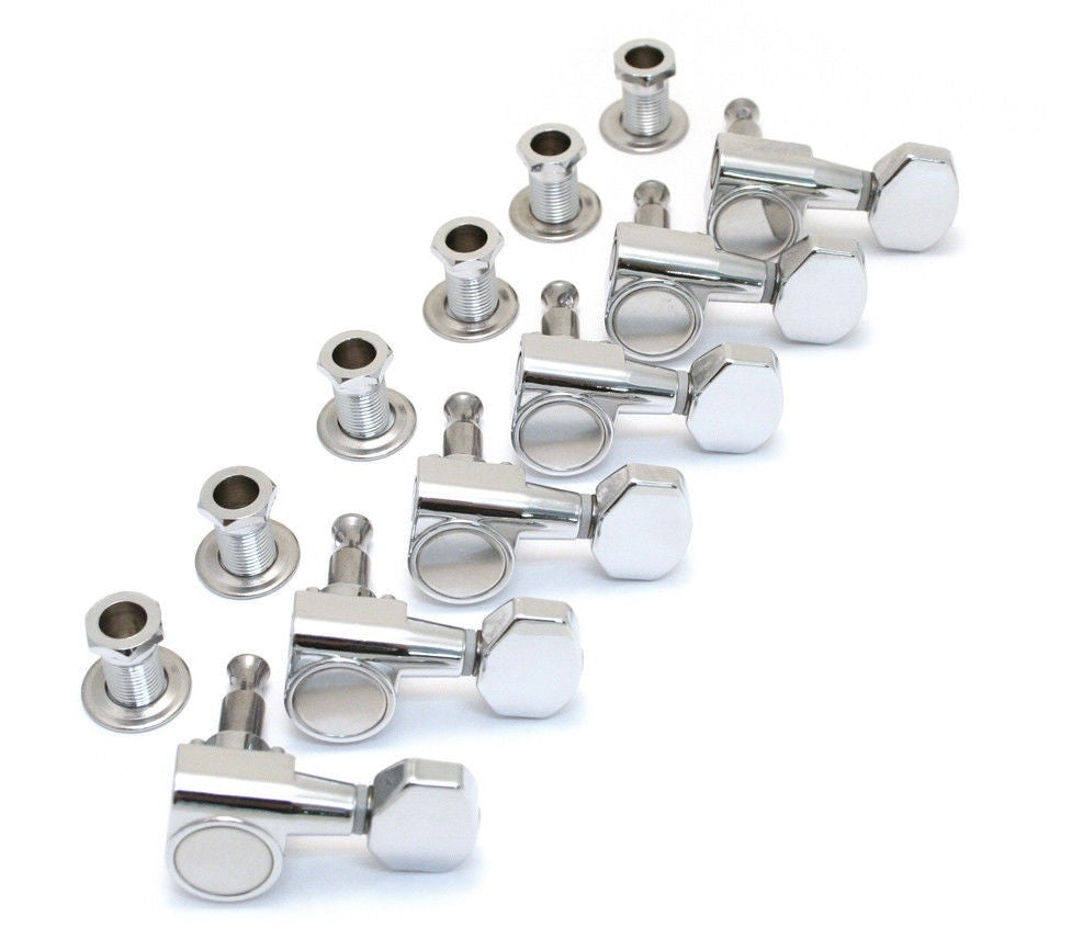 005-5401-049 Squier Chrome 2-pin Mount 6 Inline Strat/Tele Guitar Tuners