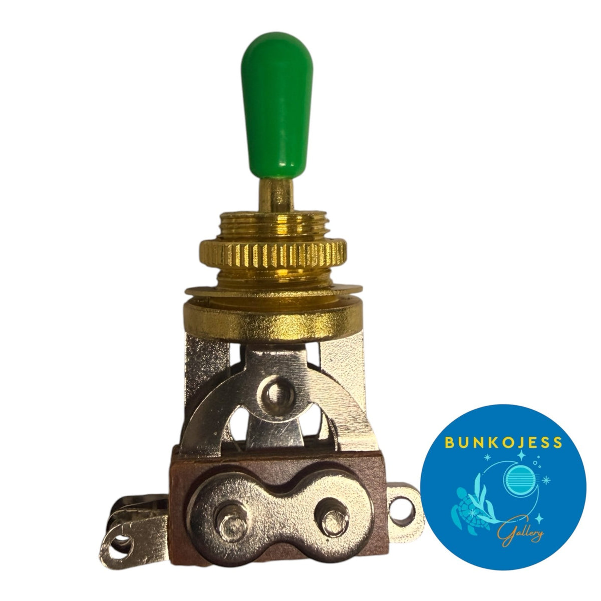 EP0066GREEN Gold Short Guitar 3-way Toggle Switch Green Tip for Guitar/Bass