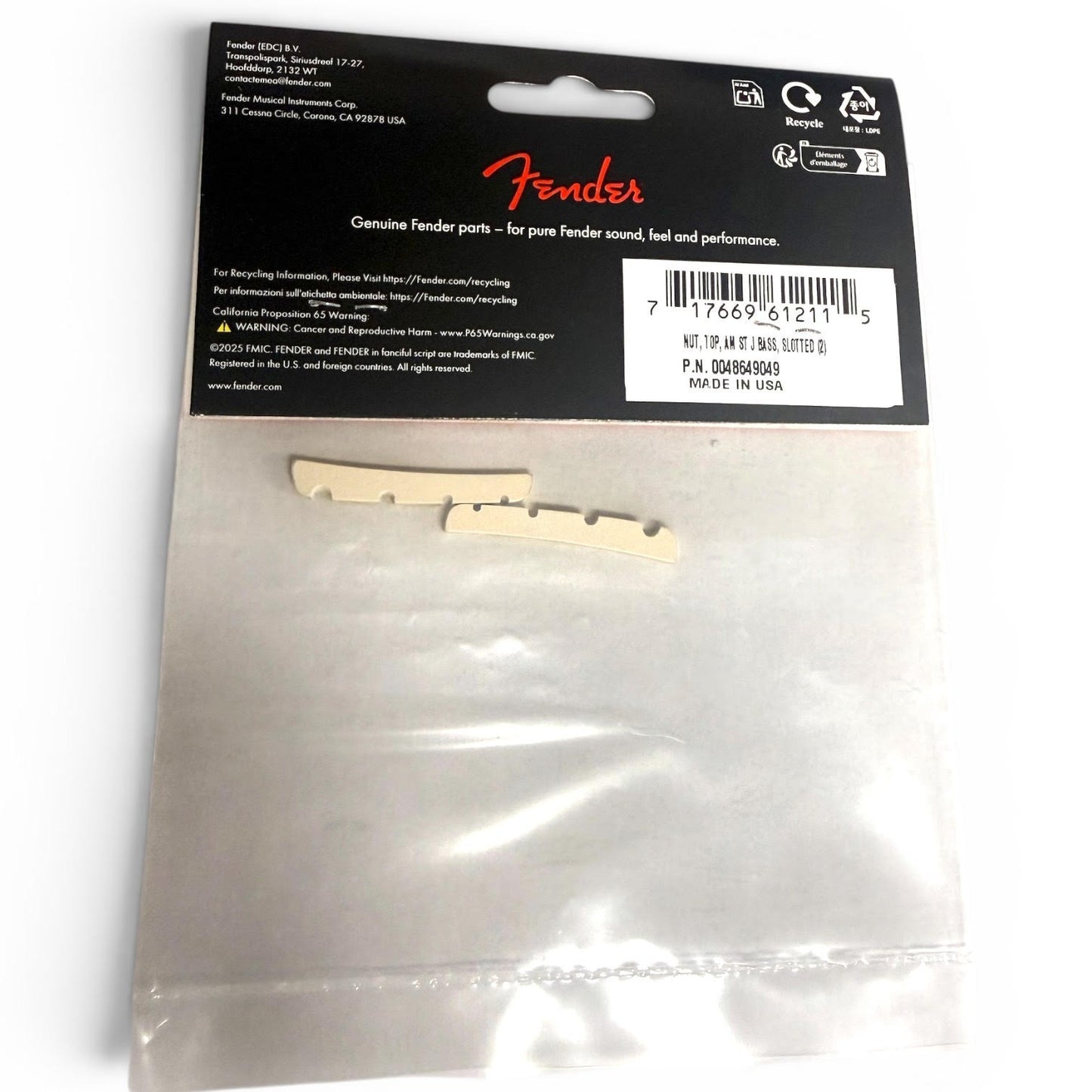 0048649049 Fender Pre-Slotted Micarta Nuts Fender Jazz Bass (2pcs) 004-8649-049