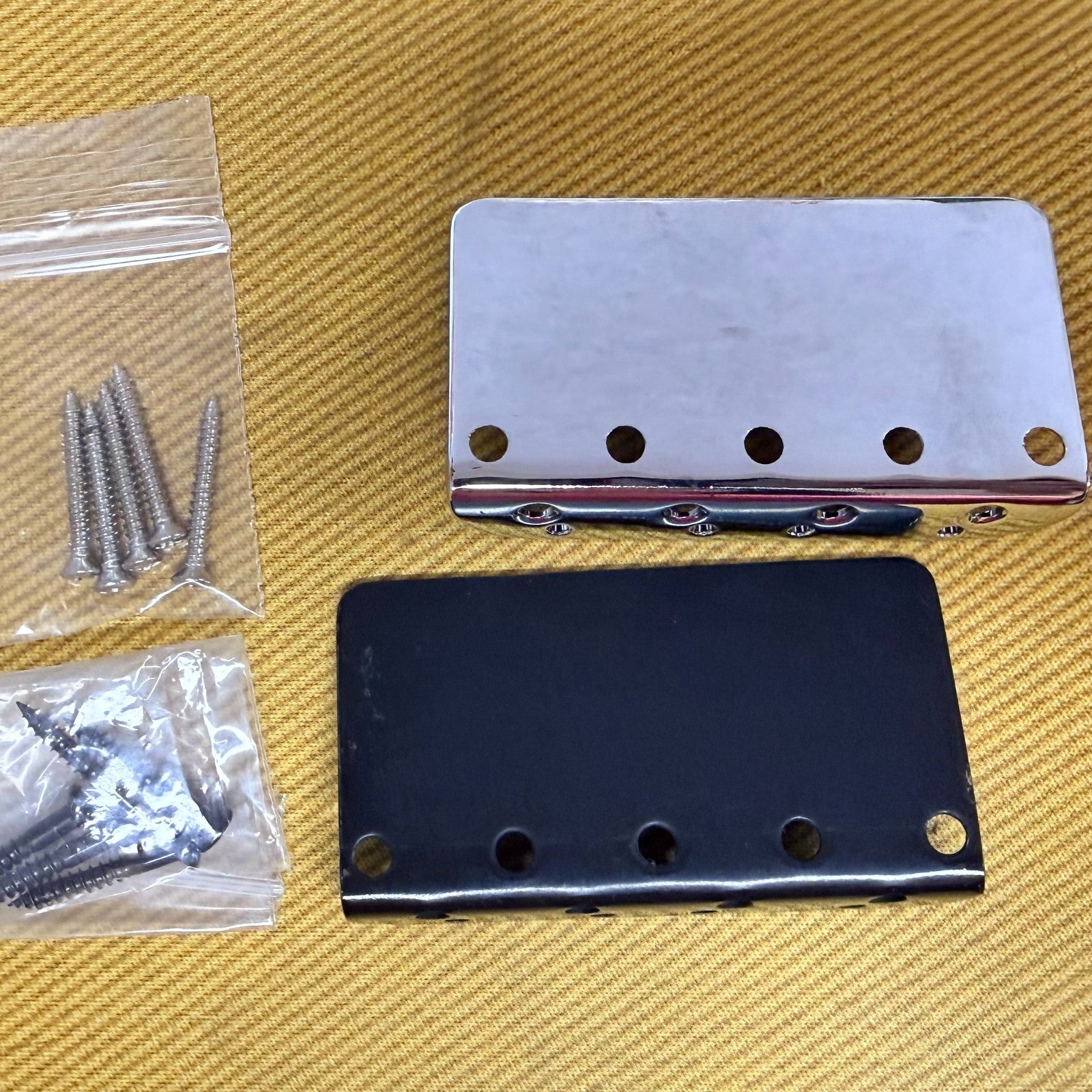 2 Standard 5 Hole Fender Bass P & Jazz Bridges Plates & Mounting Screws