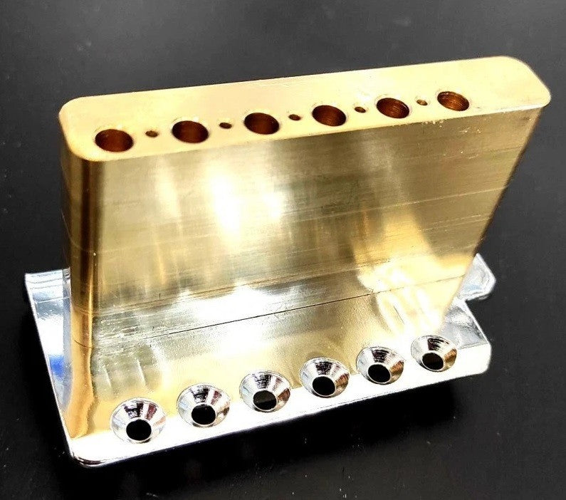Chrome Strat Tremolo Solid Brass Block with 11.3mm Brass Saddles