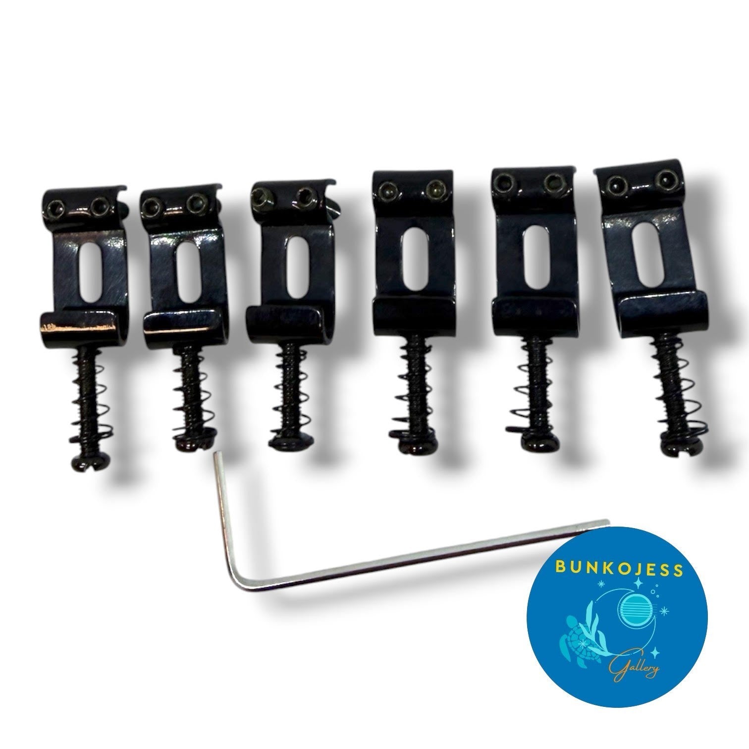 10.5mm Black  Electric Guitar Bridge Saddles Vintage Bent Style Narrow SS