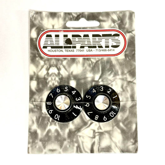 PK-0145-023 Allparts Black & Silver Witch Hat Fender Type Amp Knobs w/ Set Screw