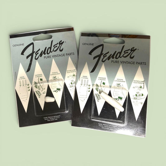 New Old Stock Genuine Fender Eggshell USA Guitar Switch & Tremolo Arm Tips NIP