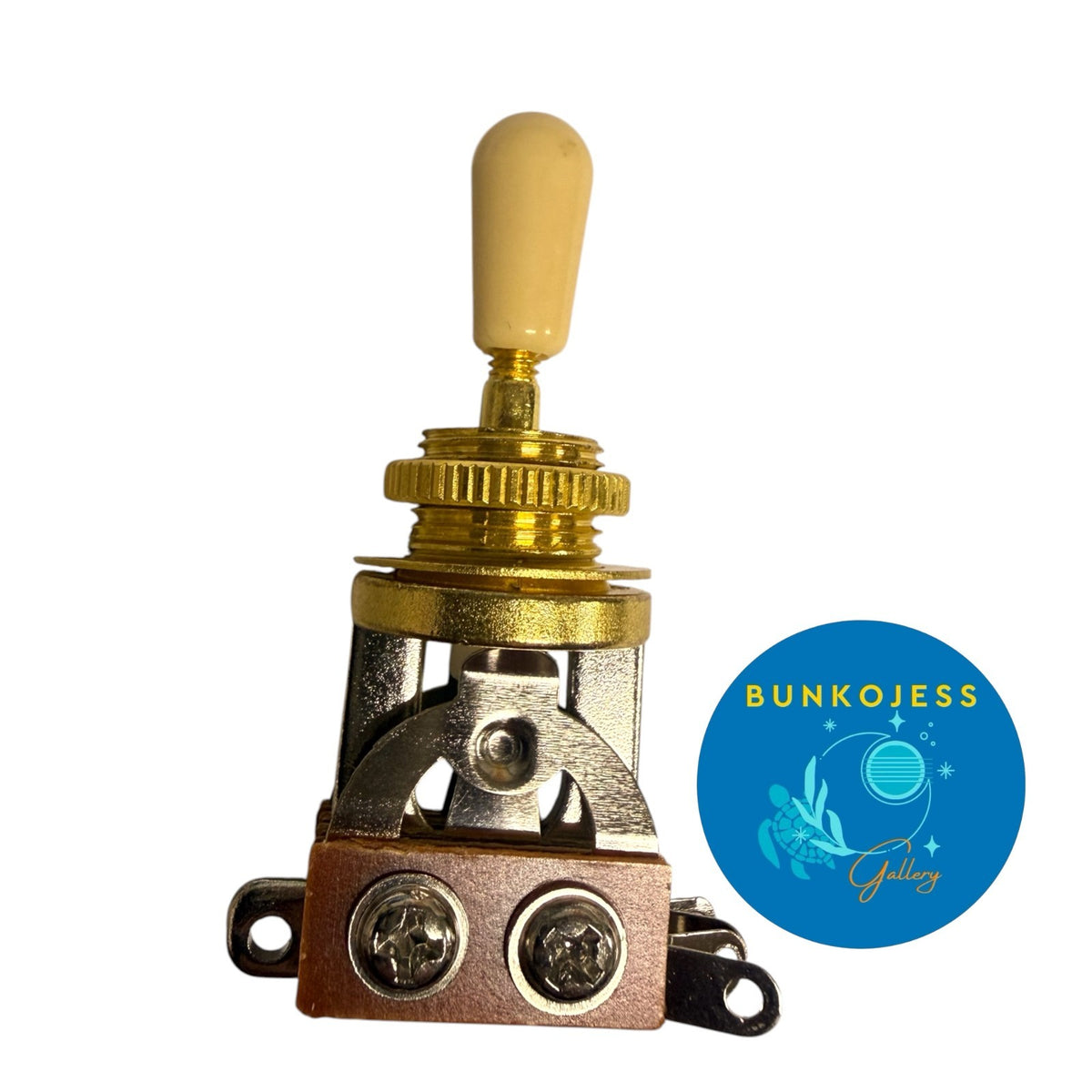 EP0066CREAM Gold Short Guitar 3-way Toggle Switch Cream Tip for Guitar/Bass