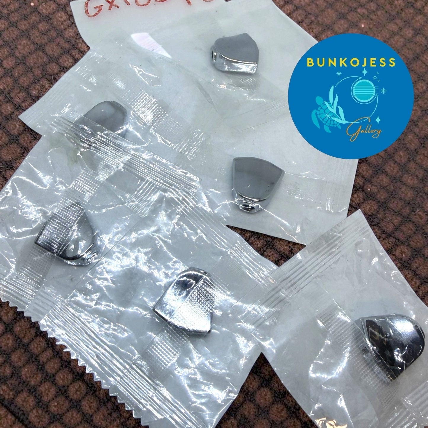 6 Grover Crown Guitar Tuner Machine Head Buttons Chrome GX1039C