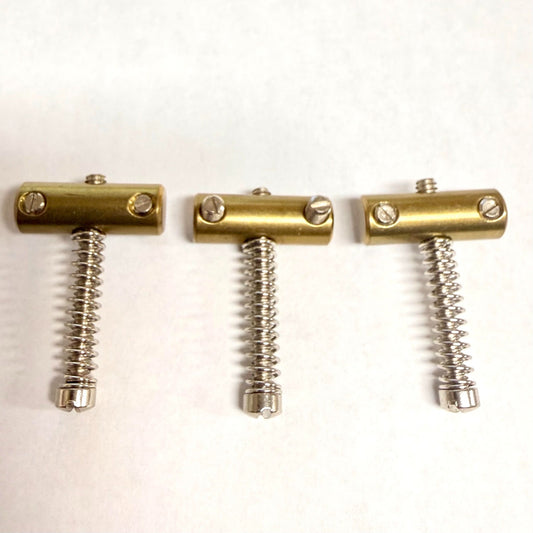 New Old Stock Vintage Brass Fender Telecaster Bridge Saddles Slotted Screws