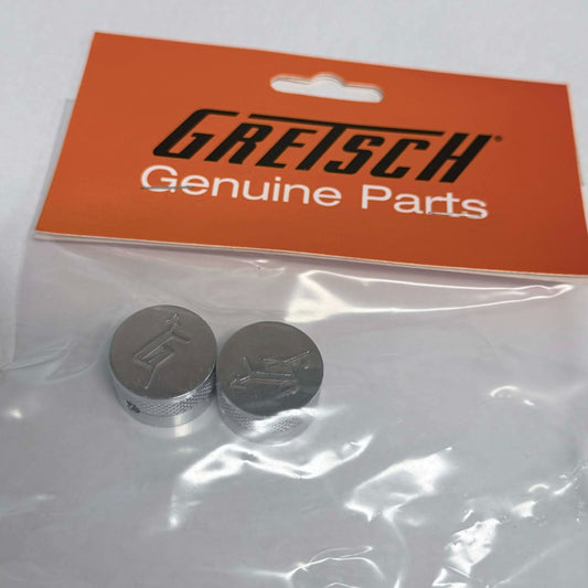 MIJ Genuine Gretsch Nickel "G" Logo 1/4" Solid Shaft Guitar Knobs 006-0914-049