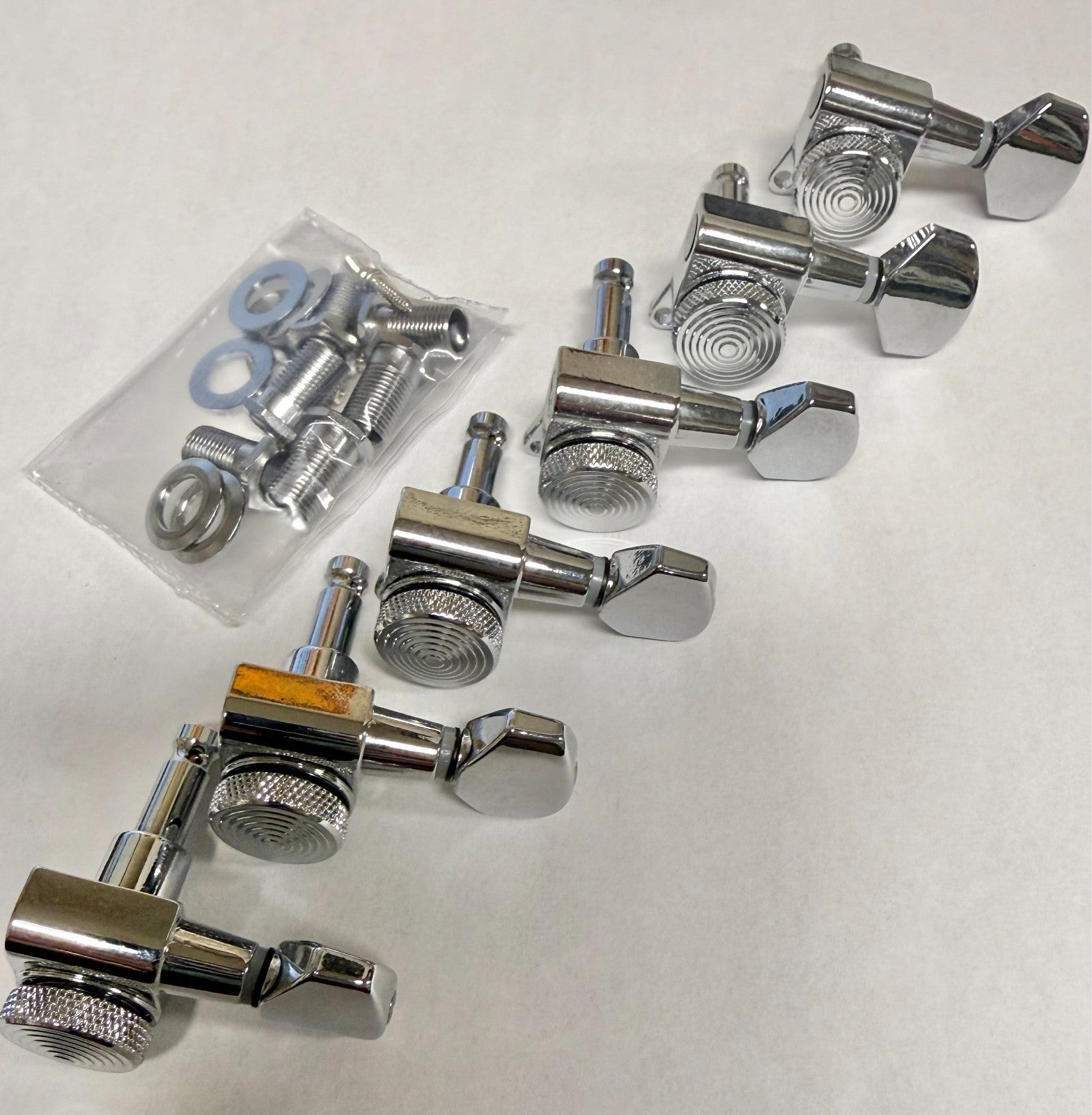 JN07CR Locking Guitar Tuners Machine Heads 6 In-line 19:1 Tuning Pegs Strat Tele