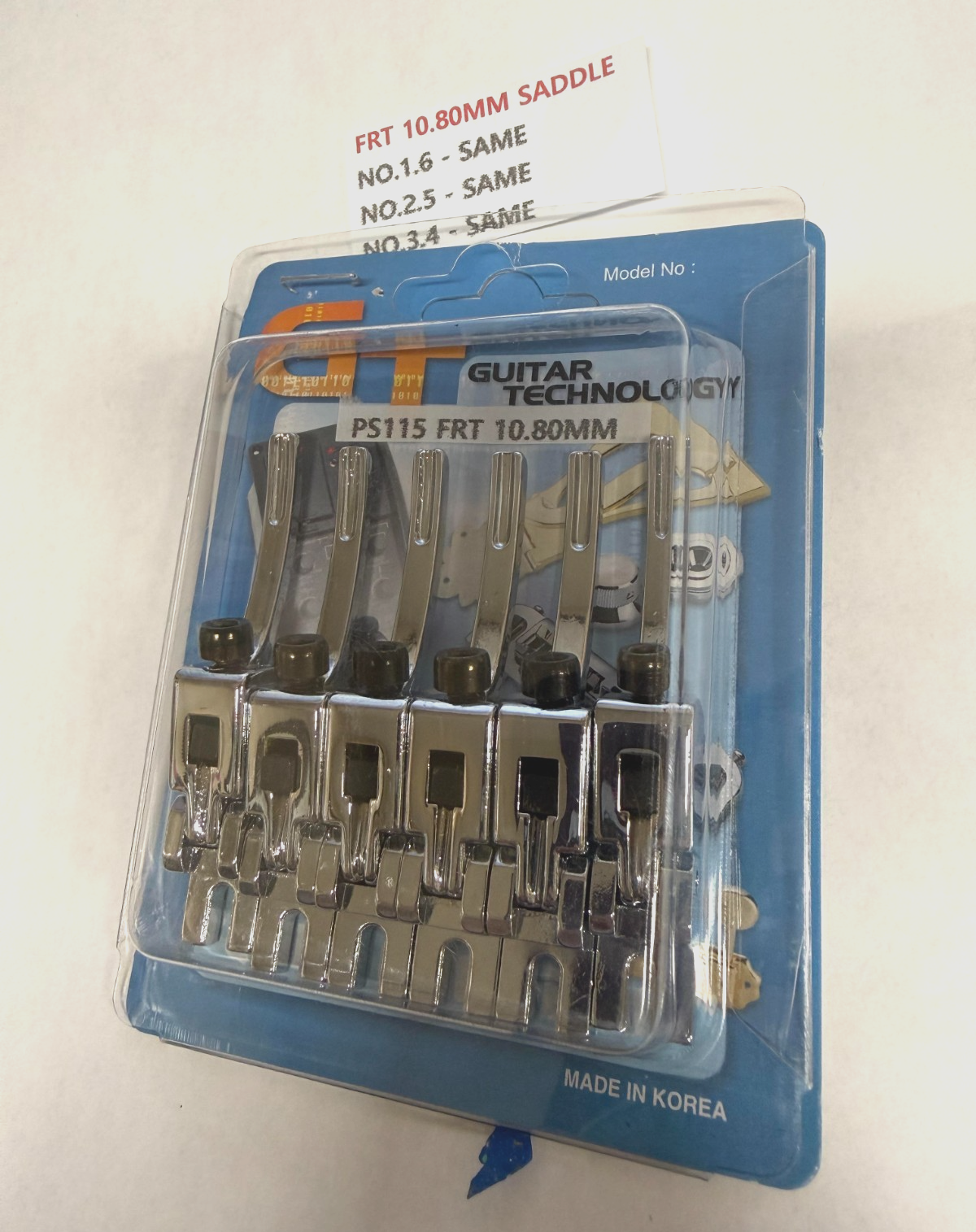 PS115FRTC Set of Tremolo Bridge Chrome Low Pro Floyd Rose Guitar Saddles 10.80mm