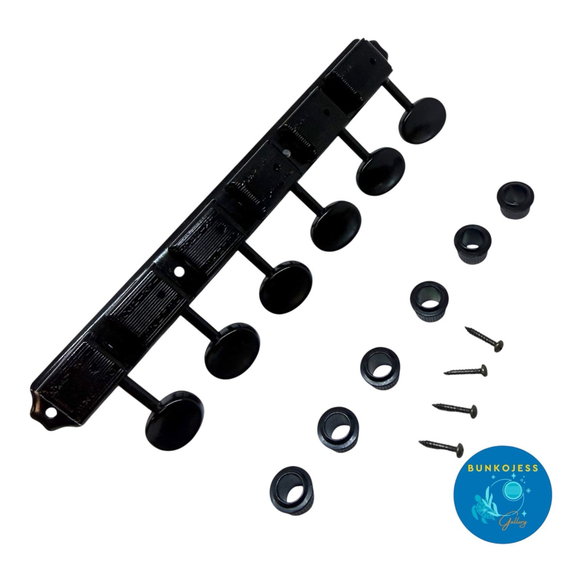 Wilkinson 6 Inline Vintage Guitar Tuning pegs Tuners Machine Heads WJ-55S- Black