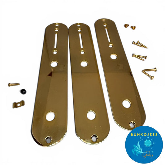 3 Gold Control Plate Lot Fender Guitar Tele Parts Box Special Switch Screws Tree