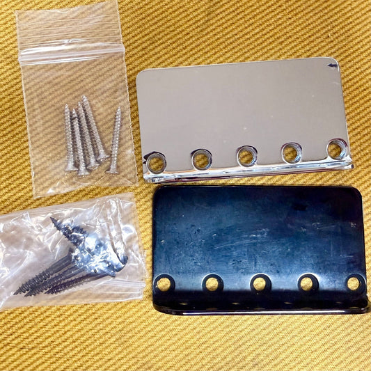 2 Standard 5 Hole Fender Bass P & Jazz Bridges Plates & Mounting Screws