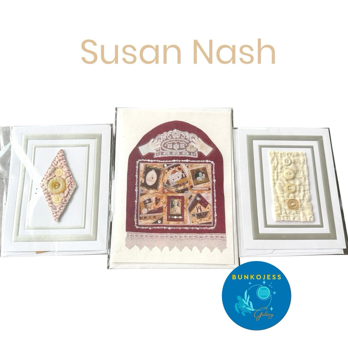 BunkoJess Gallery Zanesville, OH Art By Susan Nash Fabric Artist 3 Cards