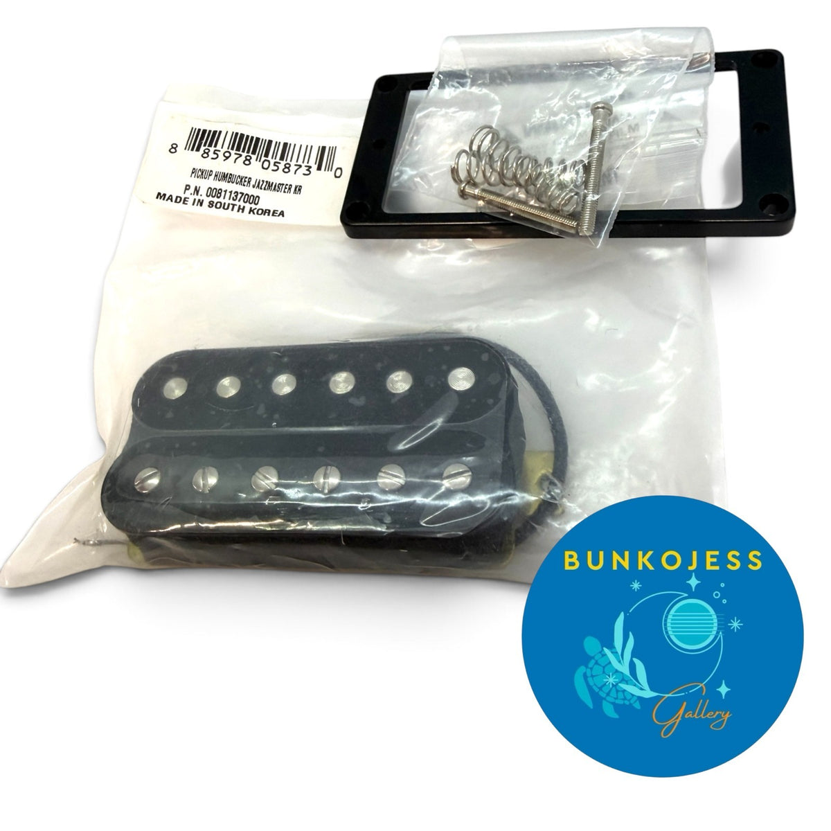 0081137000 Genuine Fender Blacktop Jazzmaster Guitar Bridge Pickup & Ring NOS