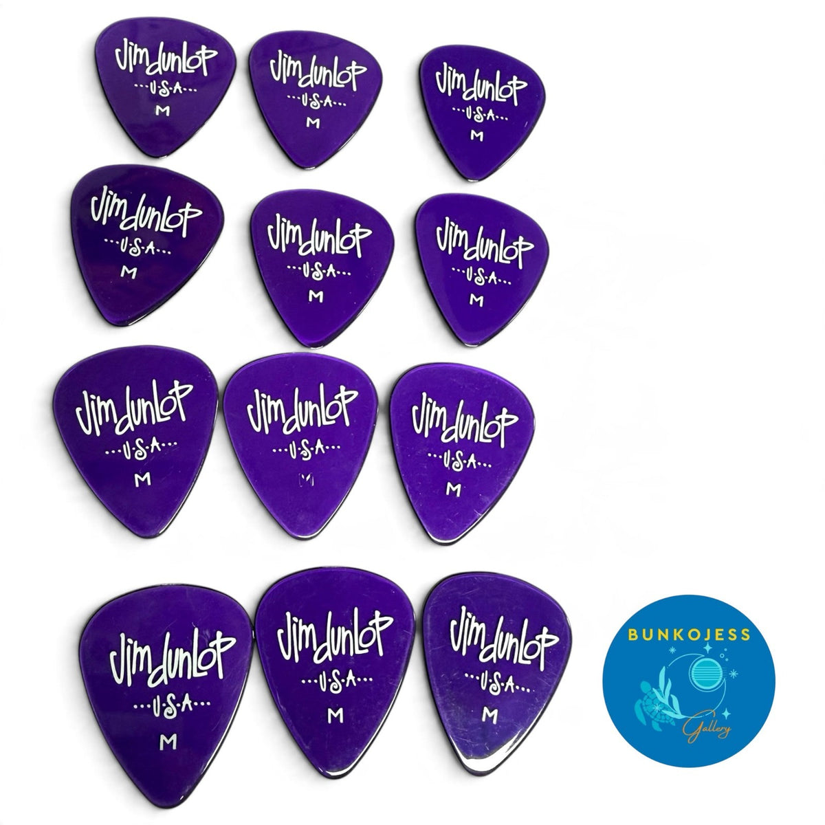 Dunlop 486PMD Gels Standard Guitar Picks, Medium, Purple, 12