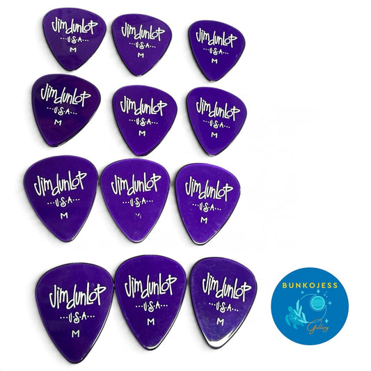 Dunlop 486PMD Gels Standard Guitar Picks, Medium, Purple, 12