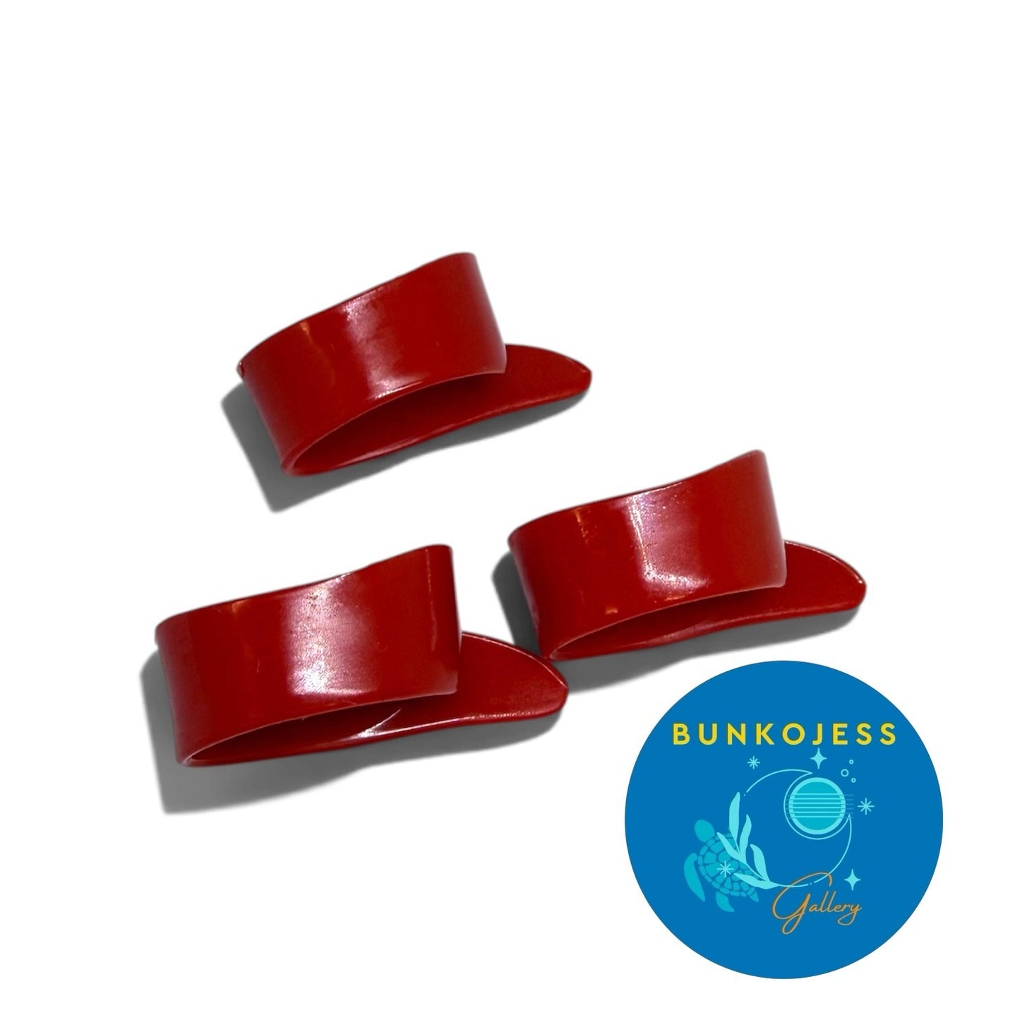 3 Dunlop Thumb Picks Red Medium Delrin Guitar and Banjo 9051R