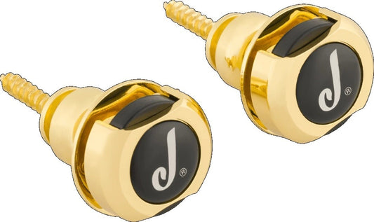 Genuine Jackson J LOGO GOLD Guitar Strat/Tele Straplocks Strap Locks Set