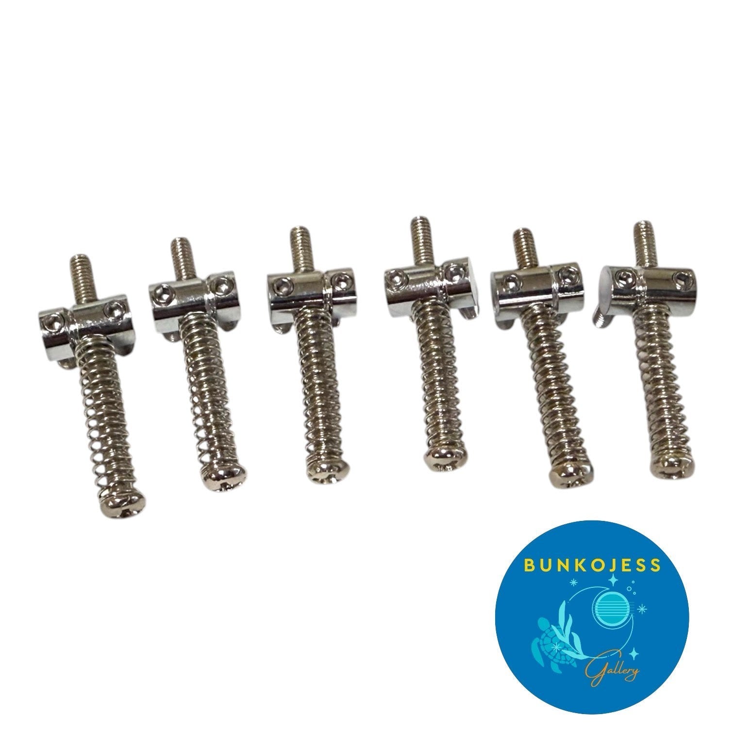 (6) Chrome-Plated Round Bridge Saddles Vintage Fender Telecaster/Tele® BS-T6-C