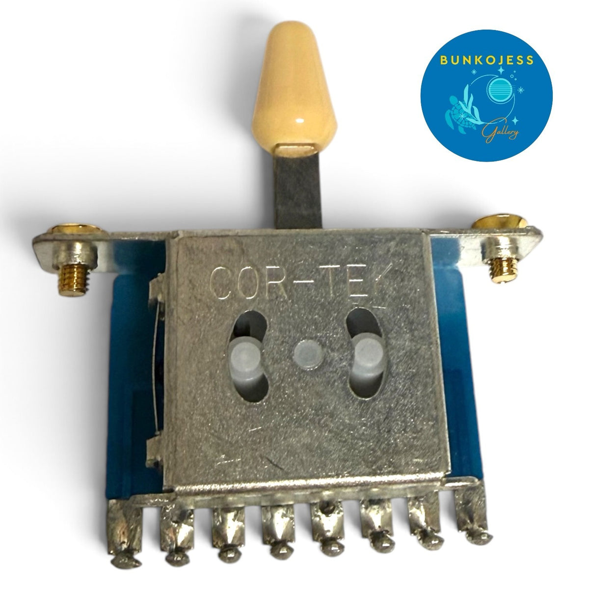 Cor-tek 5-Way Slim Guitar Blade Switch Cream Tip & Gold Screws