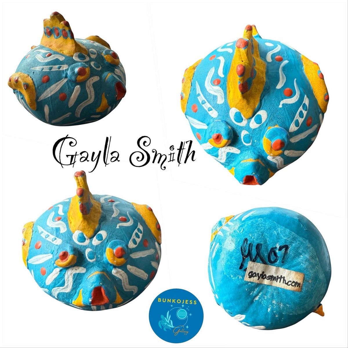 BunkoJess Gallery Buckeye Lake Art Gayla Smith Painted Gourd Folk Sculpture Fish