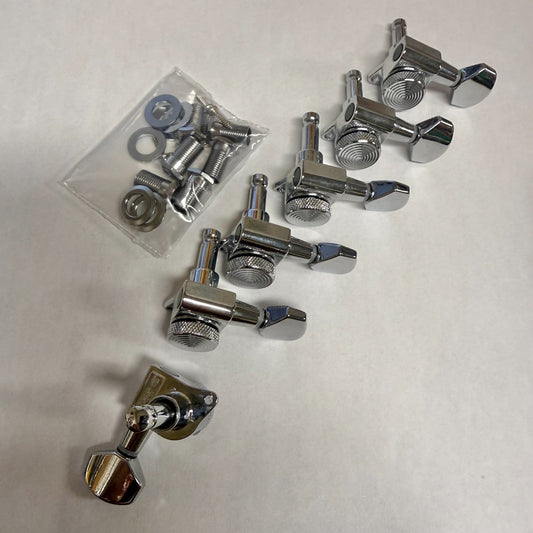 JN07CR Locking Guitar Tuners Machine Heads 6 In-line 19:1 Tuning Pegs Strat Tele