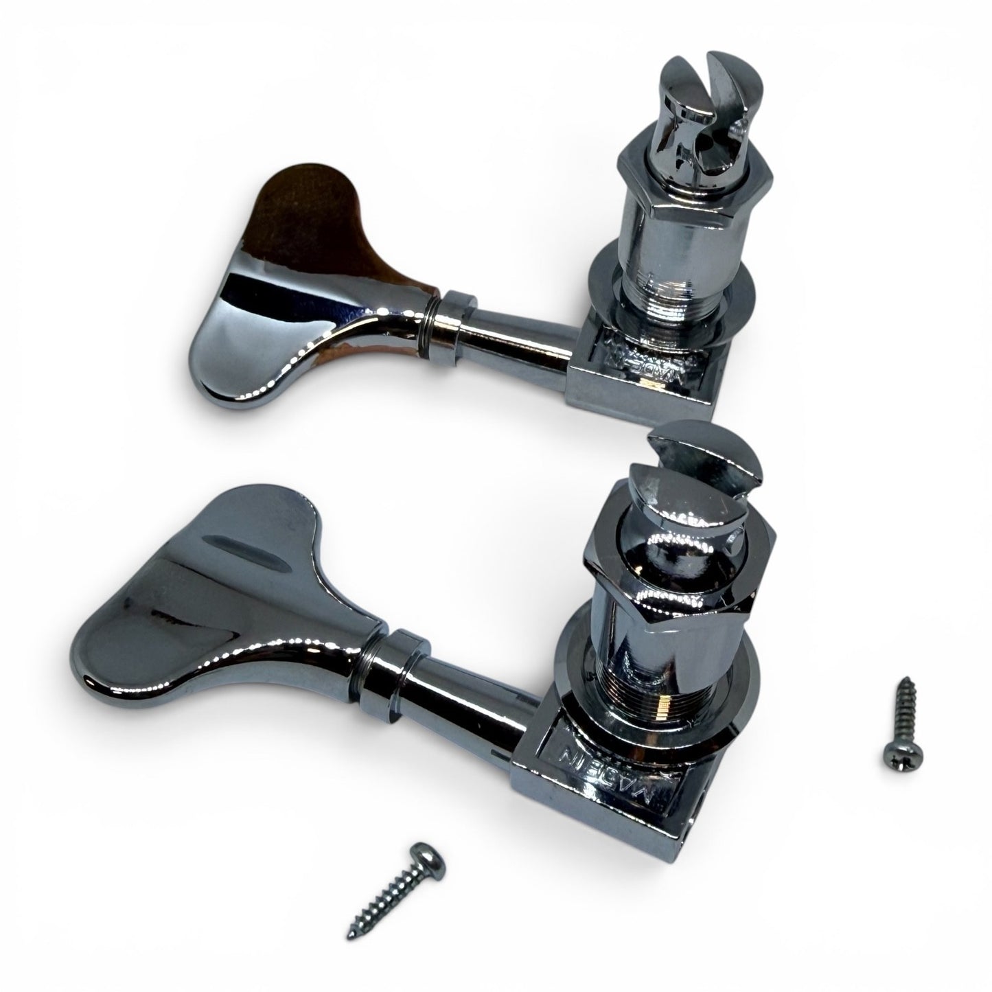 2 Chrome Schaller Treble Side Bass Tuners M4