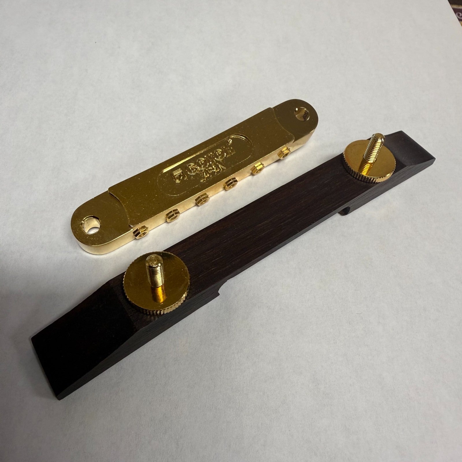 Gretsch Gold Adjustable A-O-M Rosewood Base Gotoh Japan Guitar Bridge