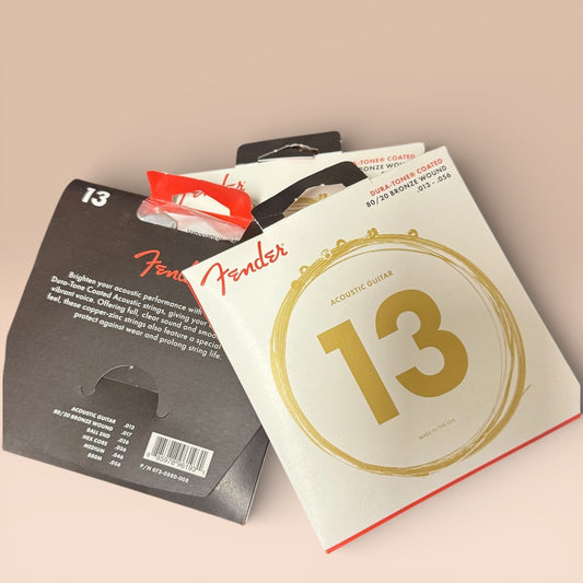 3 Sets 0730880008 Fender Dura-Tone Coated 80/20 Bronze Acoustic Strings 013-056