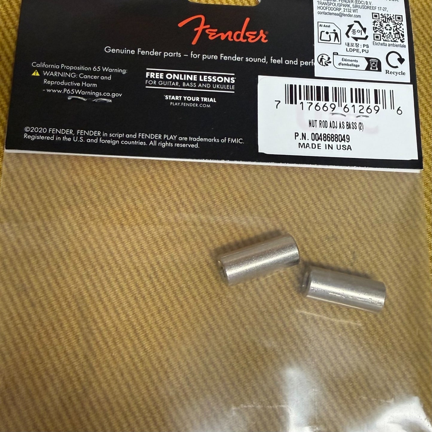 (2) Genuine Fender American Series P/Jazz Bass Truss Rod Nut 004-8688-049