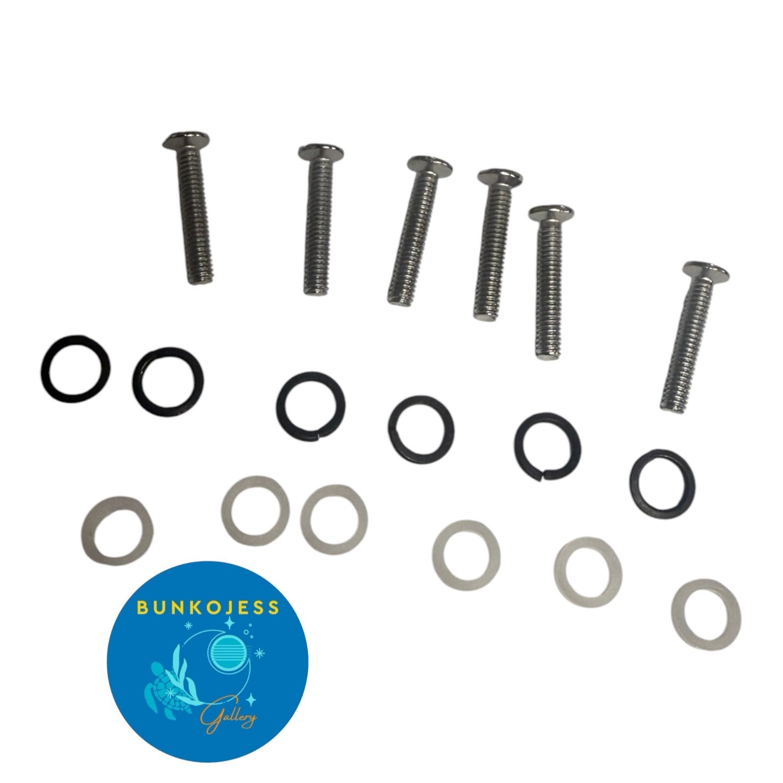 18 Piece Replacement Washers Sealed Guitar Tuners & Chrome Screws