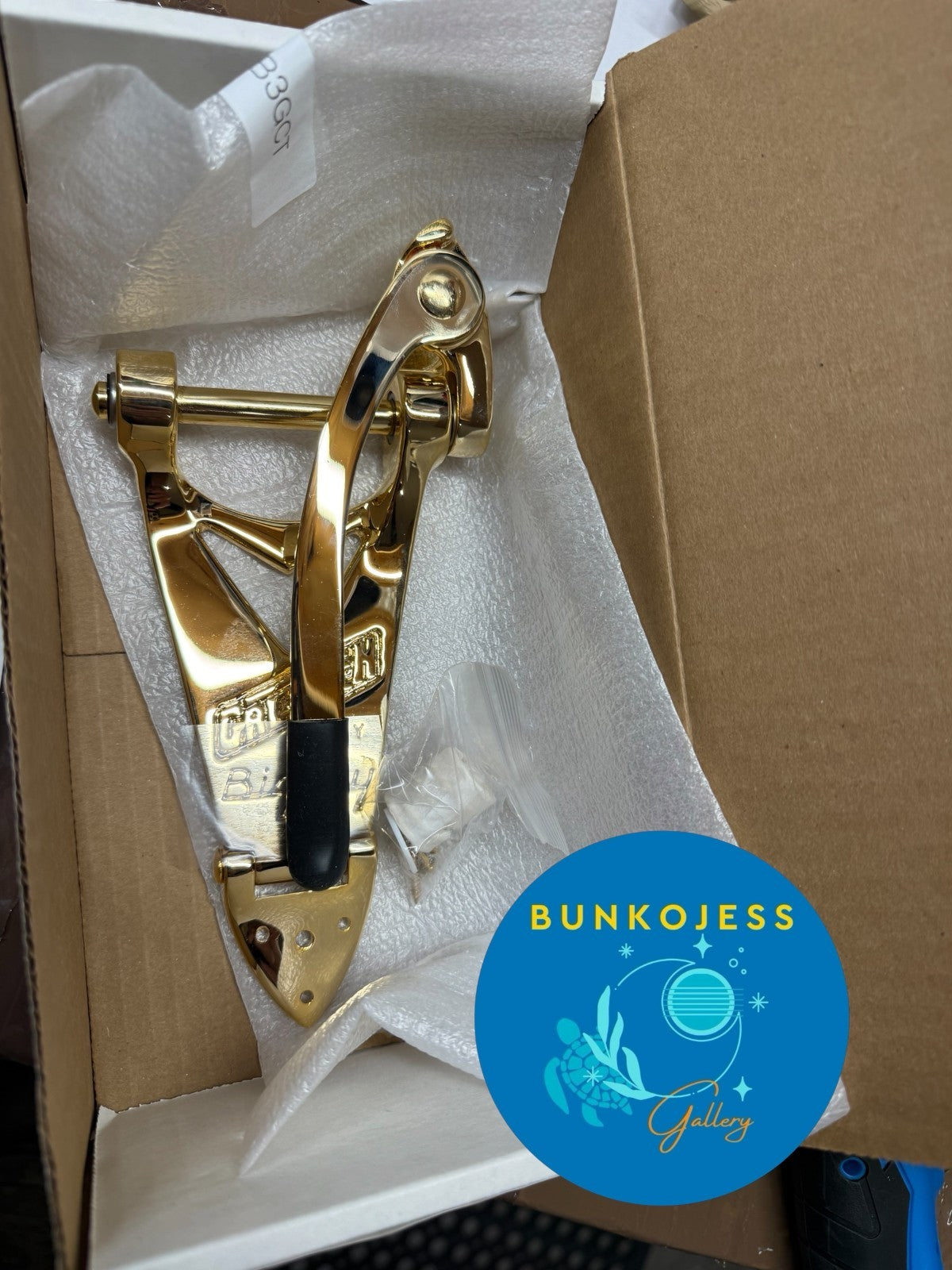 USA Gretsch Bigsby B3 Gold Vibrato Tailpiece Thin Jazz ArchTop Guitar 0060136100