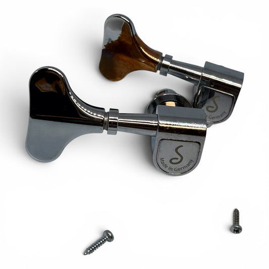 2 Chrome Schaller Treble Side Bass Tuners M4