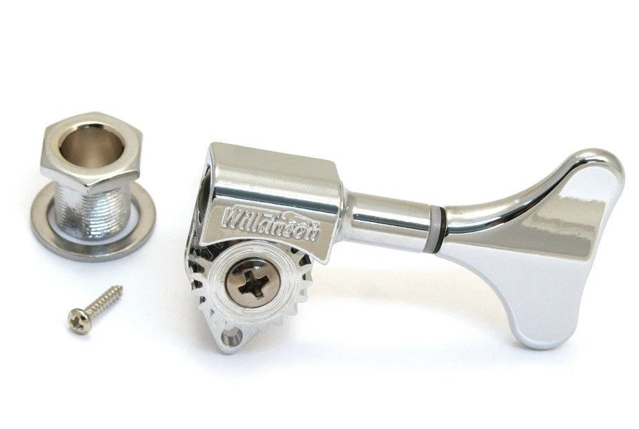 (1) Wilkinson Chrome Open Gear Right Hand/Bass Side Mini Bass Tuner WJB750-R-CR