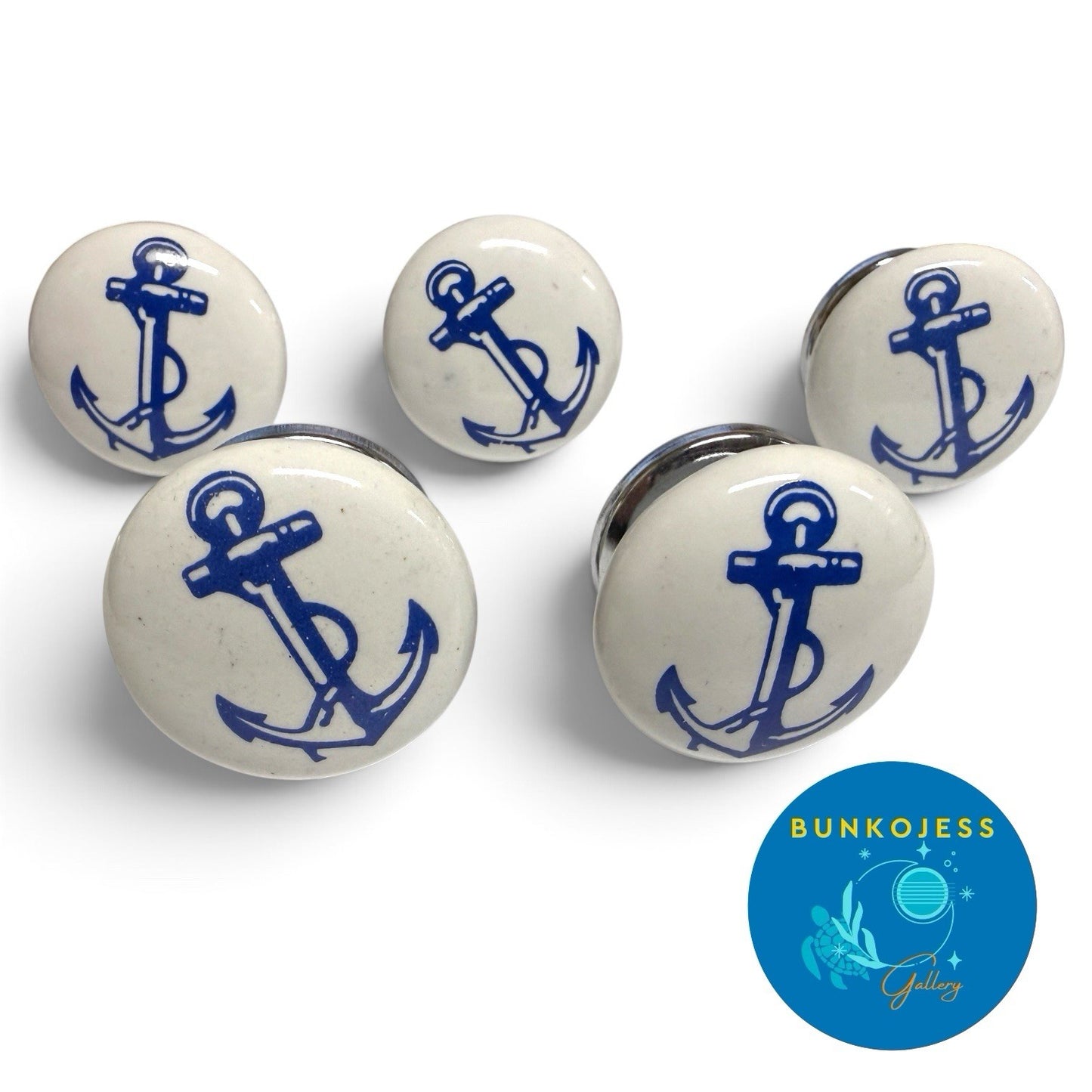 Lot Of 5 Nautical Anchor Drawer Pulls Cabinet Or Dresser Knobs