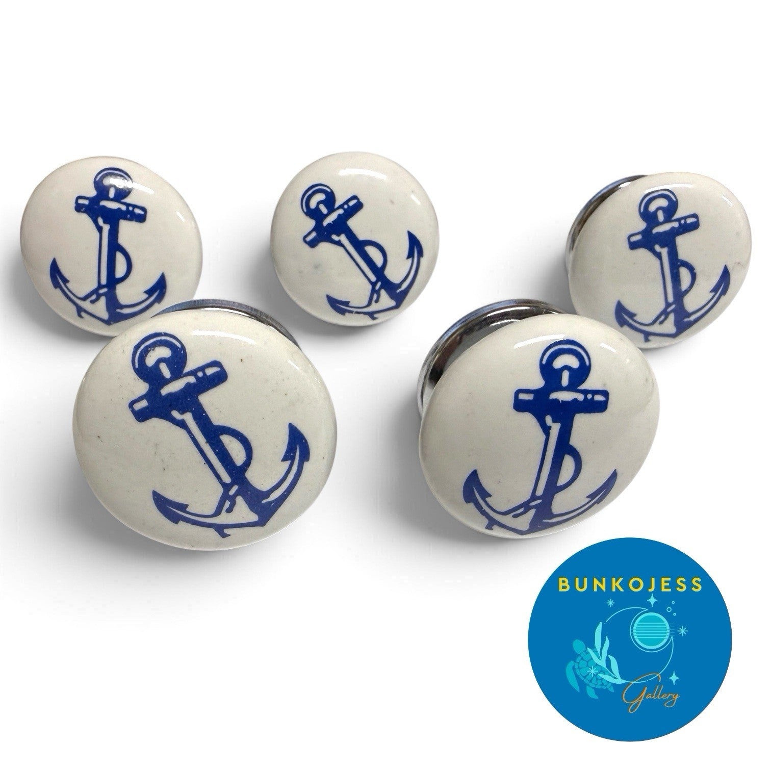 Lot Of 5 Nautical Anchor Drawer Pulls Cabinet Or Dresser Knobs