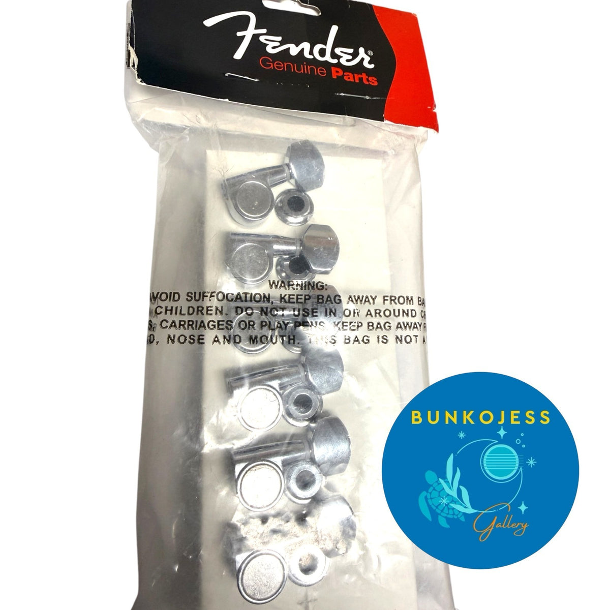 005-5401-049 Squier Chrome 2-pin Mount 6 Inline Strat/Tele Guitar Tuners